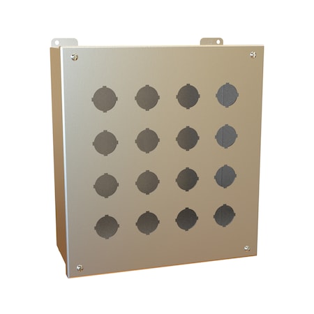 Hammond Pushbutton Enclosure, Extra Deep, 16 PB x 30.5mm, 316SS 1437S16S